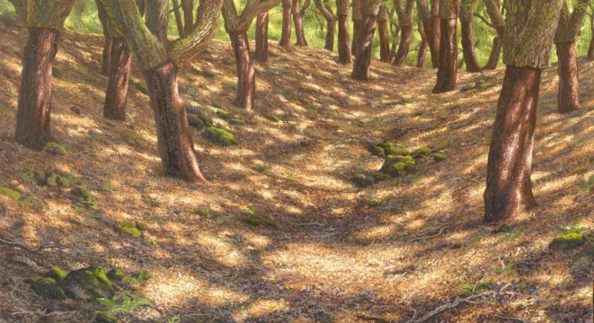 Bajo el alcornocal 73 x 40 cm oleo/lienzo