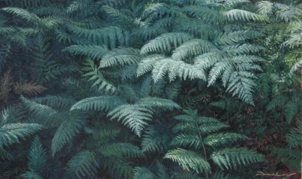 Helechos 55 x 33 cm oleo/lienzo
