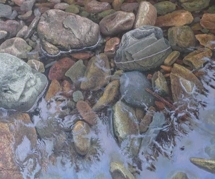 Piedras de aguas calmas oleo/lienzo 46 x 55 cm
