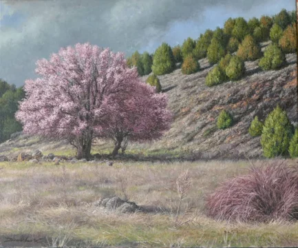 Primeros anuncios en el valle del Pirón 55 x 46 cm oleo/lienzo
