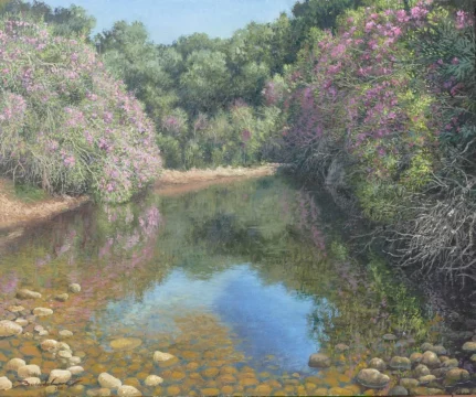 Remansos del estio en el Hozgarganta 46 x 38 cm oleo/lienzo